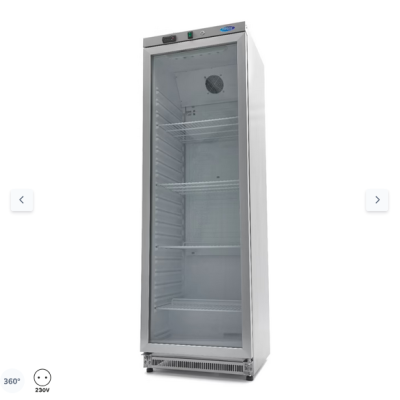  Ψυγείο - 400L - ανοξείδωτος χάλυβας - με γυάλινη πόρτα